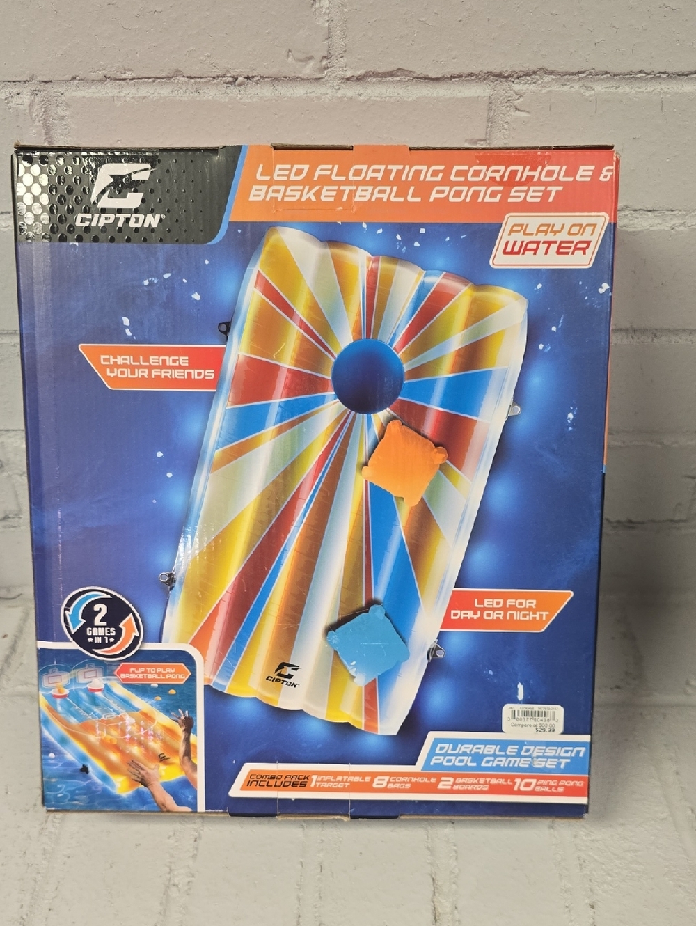 Cipton LED Floating Cornhole & Basketball Pong Set - Multicolor